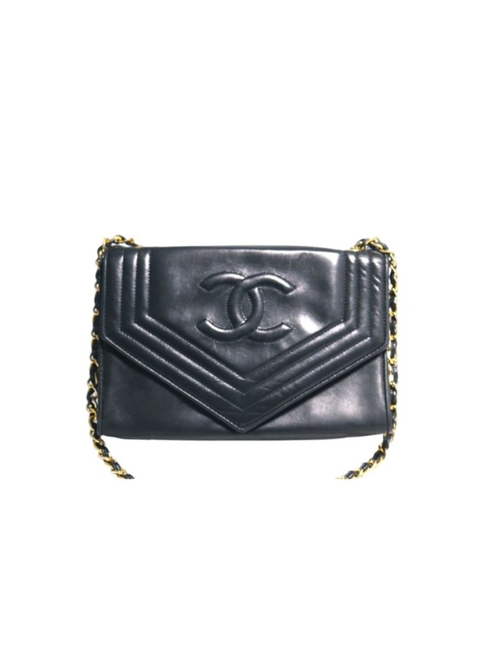 Chanel 0 CC Logo GD Leather Chain Shoulder